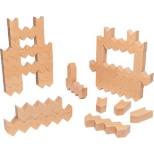 Boite de 30 ZIGZAG BLOCKS en bois naturel