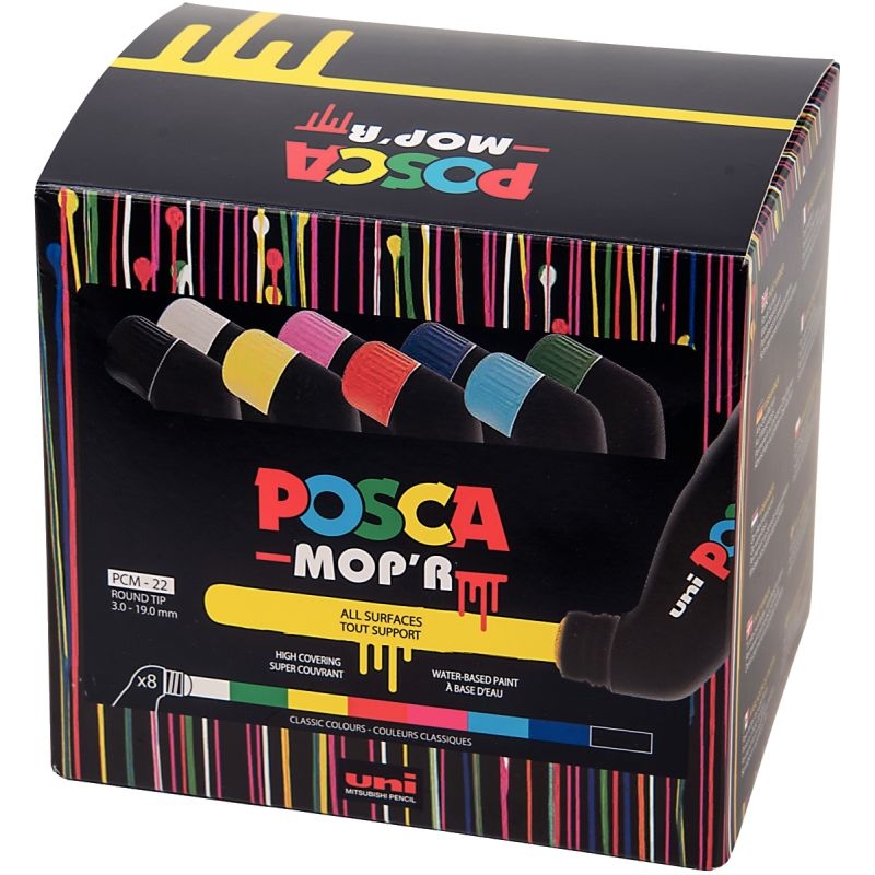 Boite de 8 marqueurs Posca MOP’R assortis