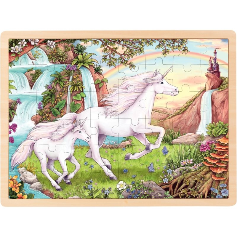 Lot de 4 puzzles à cadre en bois 48/96 pièces, thèmes divers