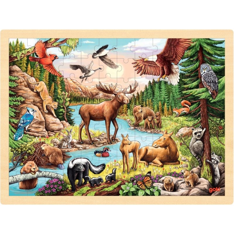 Lot de 4 puzzles à cadre en bois 48/96 pièces, thèmes divers