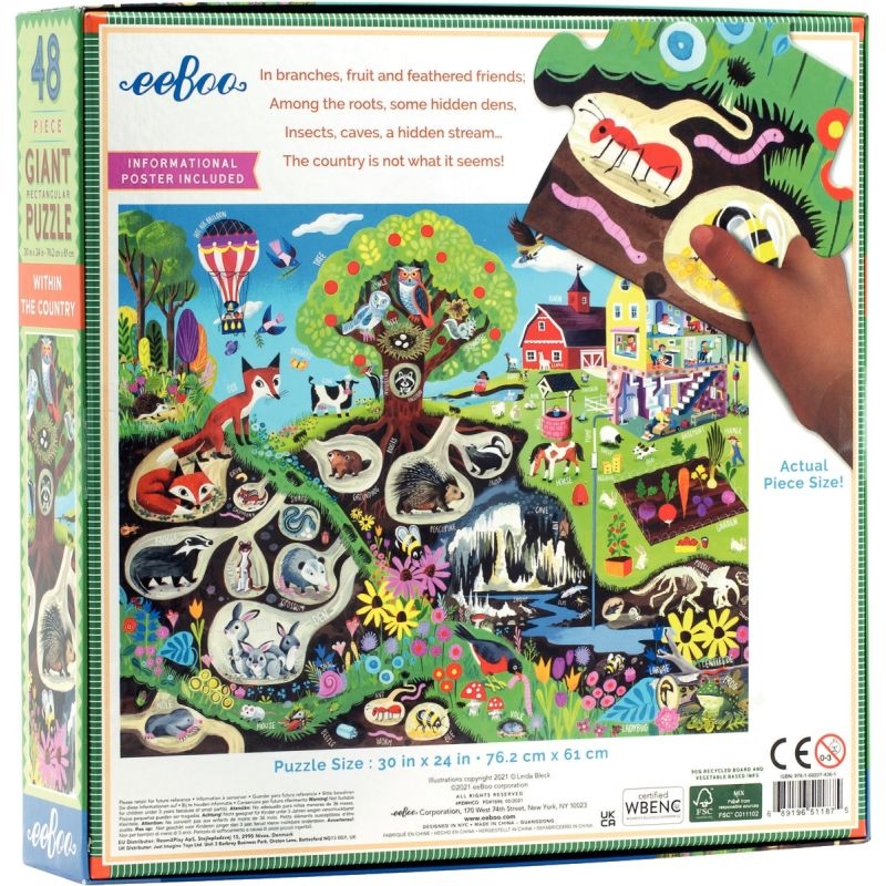 Puzzle XL de 48 pièces EEBOO, la vie sous terre