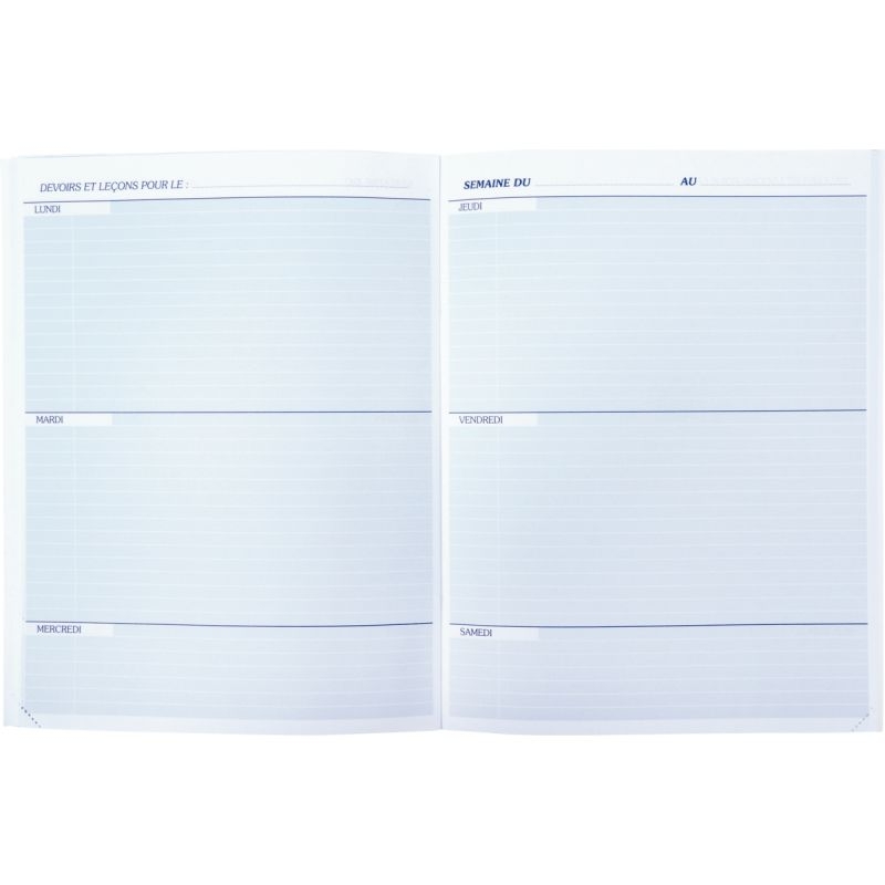 Agenda scolaire 17x22cm 80 pages agrafées couverture dossier 250g