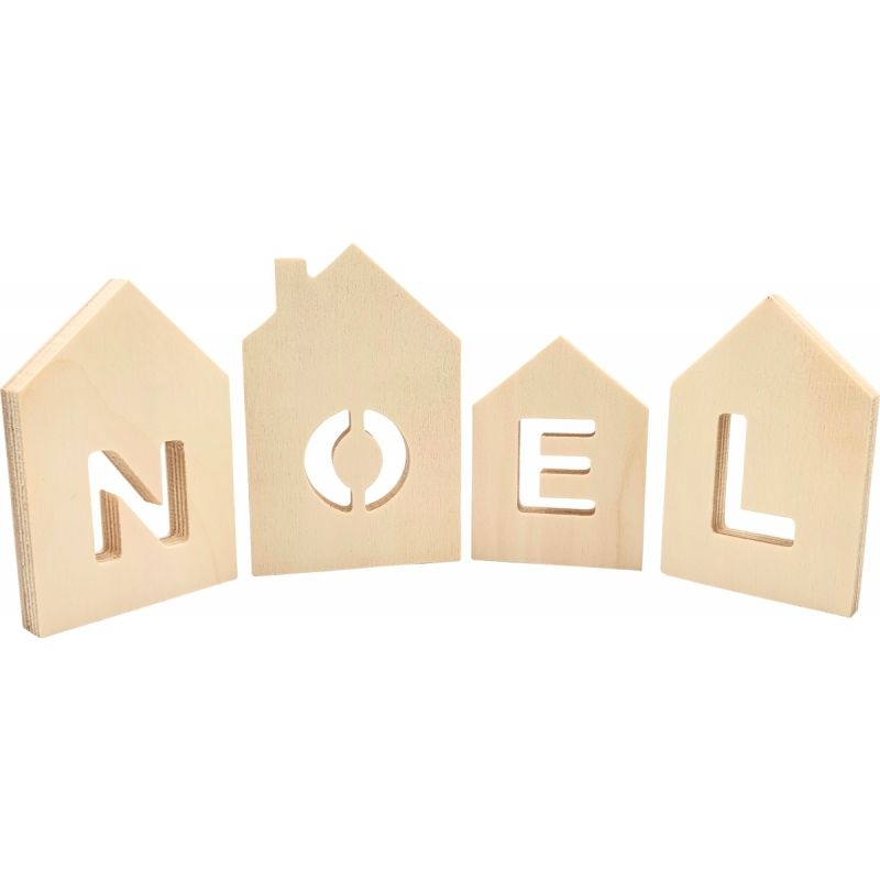 Blocs maisons NOEL à poser, 4 pièces