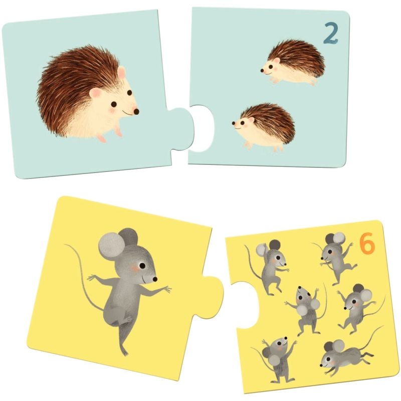 Boite de 12 puzzles duo, bébés animaux