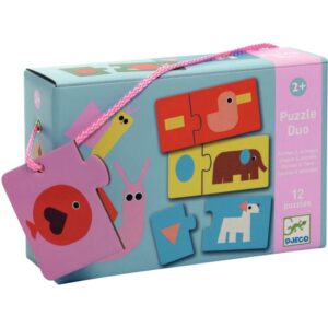 Boite de 12 puzzles duo, formes et animaux