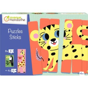 Boite de 12 puzzles sticks, la savane