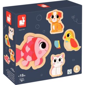 Boite de 4 puzzles contour évolutifs, les animaux domestiques