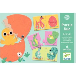 Boite de 6 puzzles duo, les oeufs rigolos