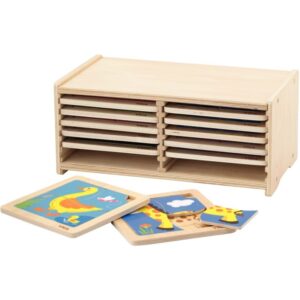 Boite de rangement + 12 puzzles 1er âge de 4 pièces