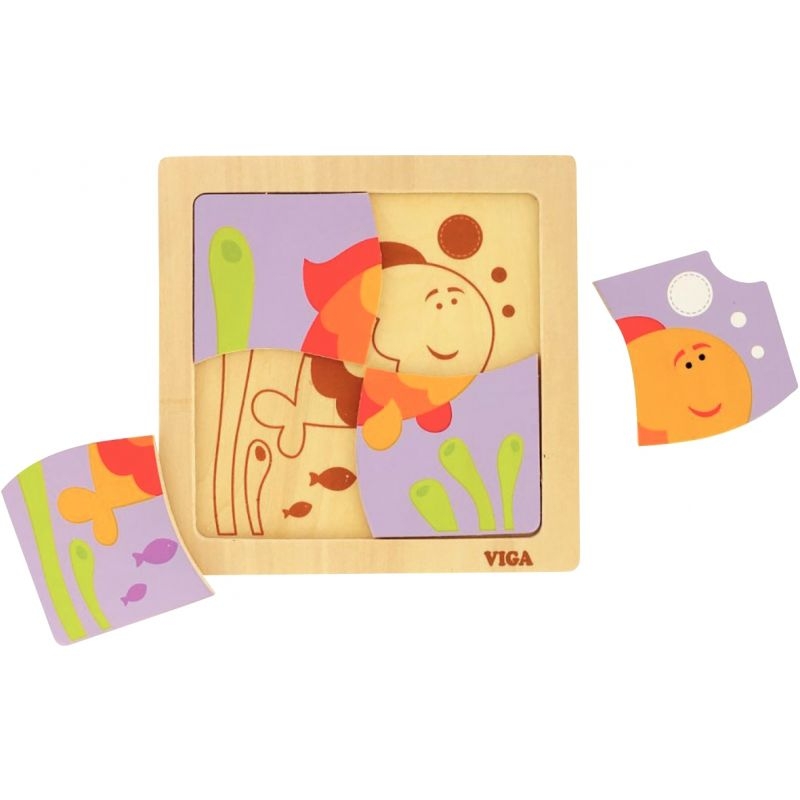 Boite de rangement + 12 puzzles 1er âge de 4 pièces