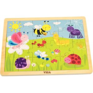 Boite de rangement + 12 puzzles en bois de 24 pièces