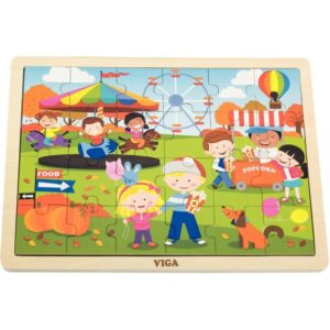 Boite de rangement + 12 puzzles en bois de 24 pièces