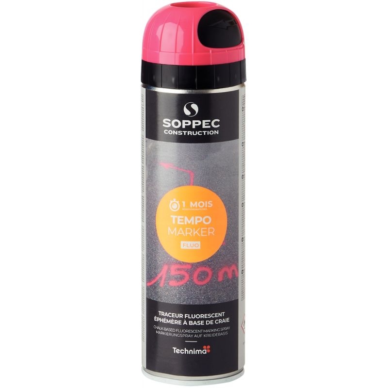 Bombe 500ml marquage éphémère rose