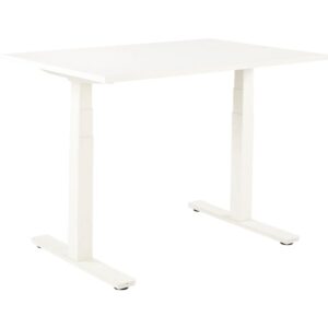 Bureau assis debout L120 cm Boost piètement Blanc plateau Blanc