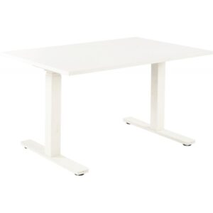 Bureau assis debout L140 cm Boost piètement Blanc plateau Blanc