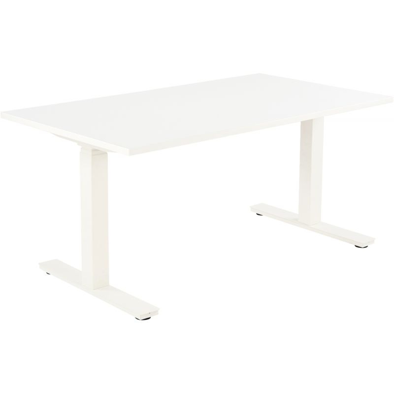 Bureau assis debout L160 cm Boost piètement Blanc plateau Blanc