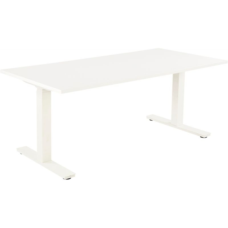 Bureau assis debout L180 cm Boost piètement Blanc plateau Blanc