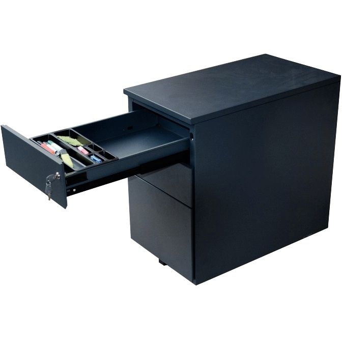 Caisson hauteur bureau professionnel P60 cm en métal 3 tiroirs Anthracite