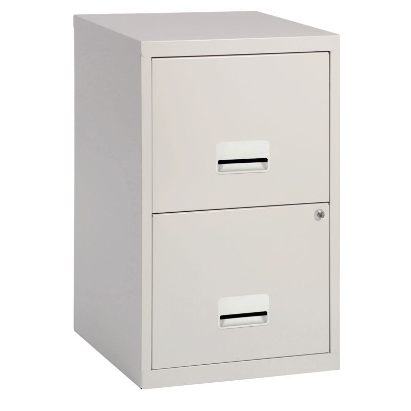 Classeur 2 tiroirs pour dossiers suspendus Eco gris clair