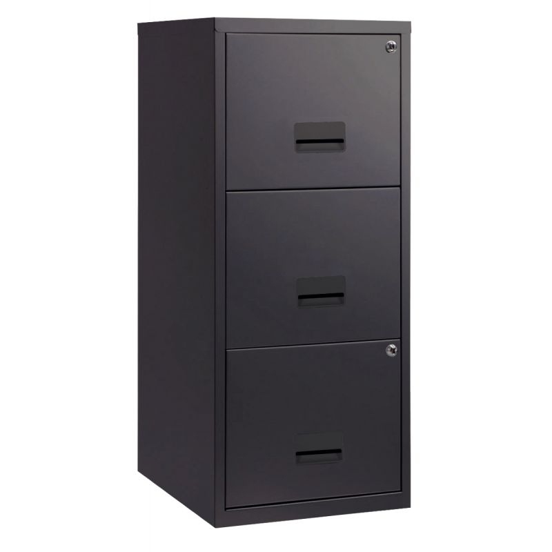 Classeur 3 Tiroirs SIMMOB Pour 75 Dossiers Suspendus - Dimensions 41,4 X 108,4 X 44 Cm - Finition Merisier - Fabriqué En France