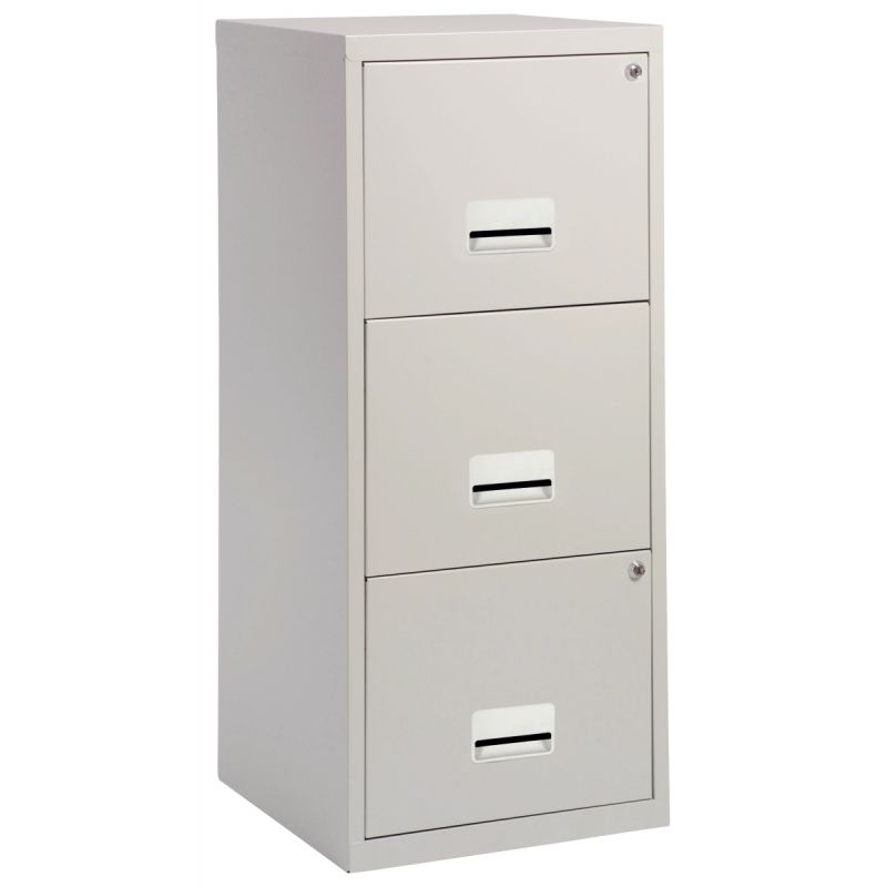 Classeur 3 tiroirs pour dossiers suspendus Eco gris clair