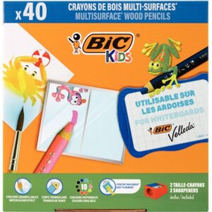 Classpack de 40 crayons multi surface assortis + 2 tailles-crayons