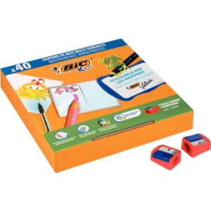 Classpack de 40 crayons multi surface assortis + 2 tailles-crayons