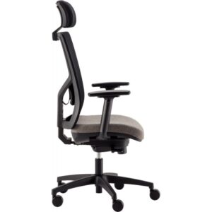Fauteuil Eleganze avec tétière dos noir/assise gris