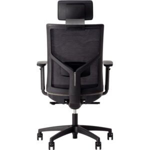 Fauteuil Eleganze avec tétière dos noir/assise gris