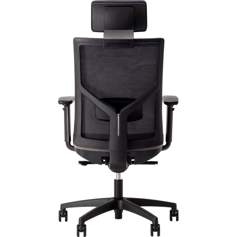 Fauteuil Eleganze avec tétière dos noir/assise gris
