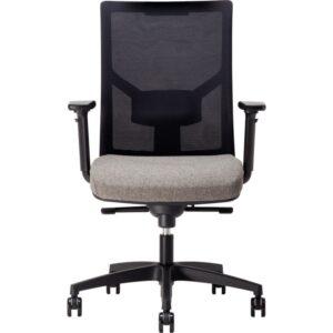 Fauteuil Eleganze dos noir/assise gris