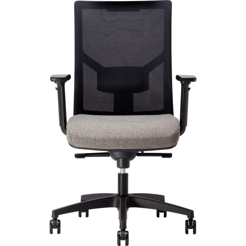 Fauteuil Eleganze dos noir/assise gris
