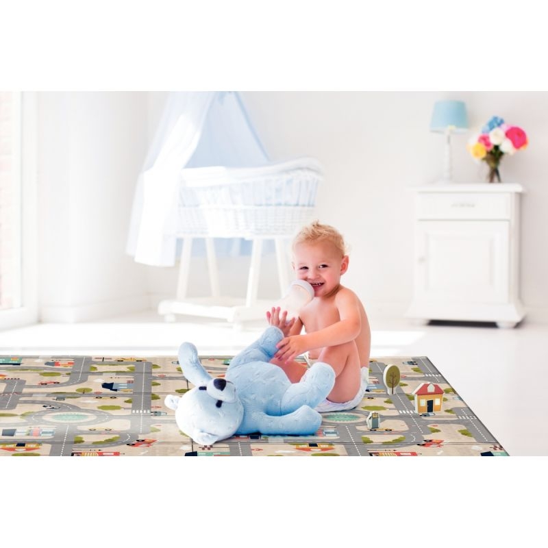 Grand tapis pliable en mousse recto/verso