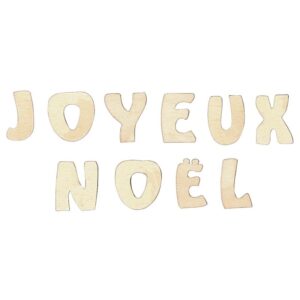 Lot de 10 lettres en bois JOYEUX NOEL