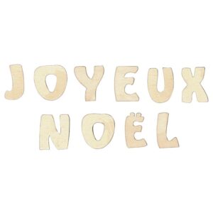 Lot de 10 lettres en bois JOYEUX NOEL
