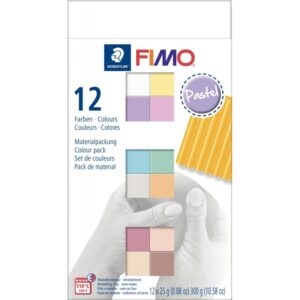 Lot de 12 blocs fimo soft 25g pastel