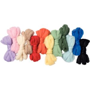 Lot de 12 laines feutrées coloris assortis