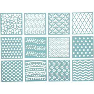 Lot de 12 pochoirs carrés décoratifs