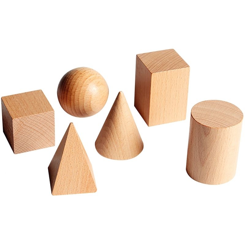 Lot de 12 solides en bois