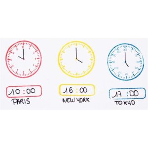 Lot de 3 tampons horloge en bois