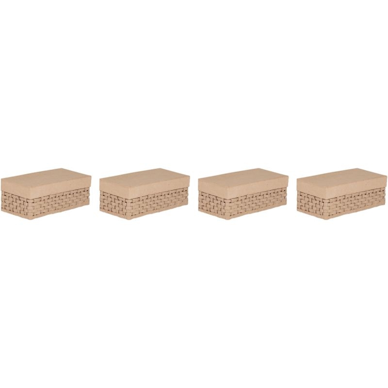 Lot de 4 boites rectangles tressées en carton