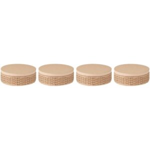 Lot de 4 boites rondes tressées en carton