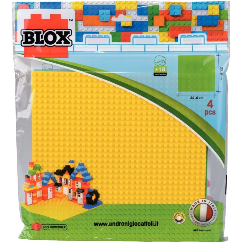 Lot de 4 plaques de base pour petites briques de construction BLOX