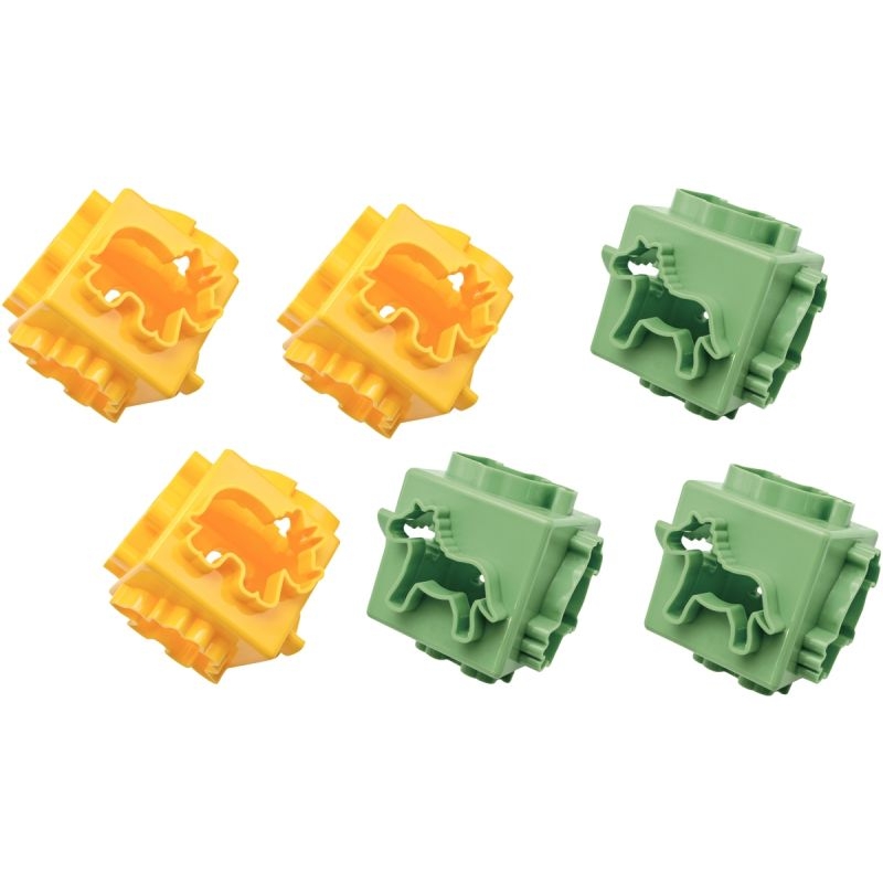 Lot de 6 cubes emportes pièces dino jungle