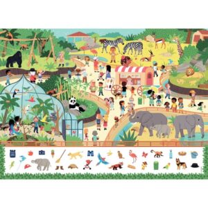 Puzzle cherche et trouve 45 pièces, le zoo