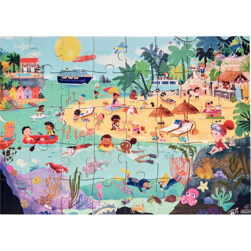 Puzzle de sol 40 pi?�ces en bois, en ?�t?� | MilBulles