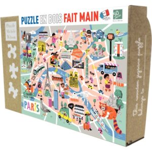 Puzzle en bois d’environ 50 pièces, balade à Paris