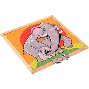 Puzzle en bois de 100 pièces, les éléphants