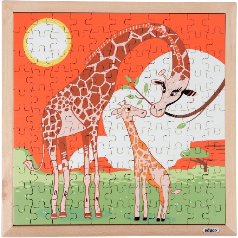 Puzzle en bois de 121 pièces, les girafes