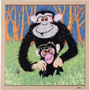 Puzzle en bois de 144 pièces, les singes